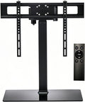 Universal Motorized TV Mount with Remote - Motorized TV Stand with Tempered Glass Base, TV Lift for Desktop and Floor