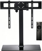 Universal Motorized TV Mount with Remote - Motorized TV Stand with Tempered Glass Base, TV Lift for Desktop and Floor