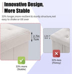 BRIAN & DANY 43 Inches Folding Storage Ottoman Bench, Velvet Ottoman with Storage for Living Room, Bedroom, Entryway, Ottoman Foot Rest, End of Bed Bench (White)
