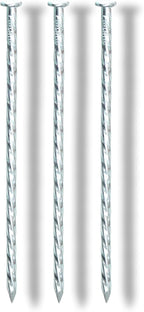 6-Inch Landscape Stakes Spiral Galvanized Landscape Spikes for Weed Barrier, Carpentry, Tent (50)
