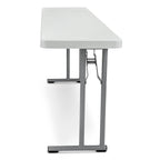OEF Furnishings OEFBT-SEM1896 Commercial-Grade Premium Industrial Seminar Folding Table with Thick Blow-Molded Top and 16-Gauge Cantilever Steel Legs (Seminar, 18" × 96", Speckled Gray Top)