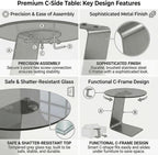 25.5-Inch High C-Shaped End Table with Tempered Glass Top & Black Metal Frame, Modern Space-Saving Sofa Side Table for Living Room, Bedroom, Small Spaces (B)