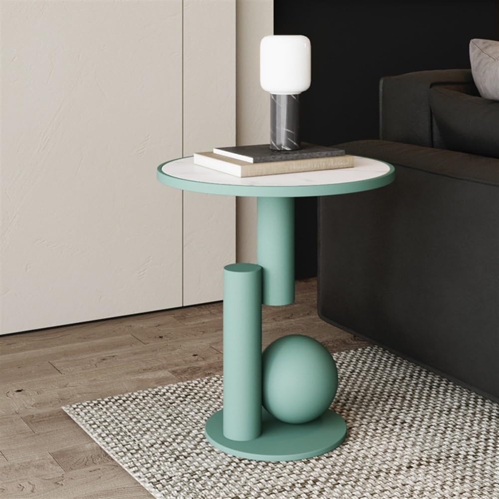 Side Table Round, Modern Accent End Table, Small Drink Table for Small Spaces, Gold