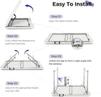 Folding Table 4 Foot,Portable Heavy Duty Plastic Utility Table,White | Adjustable Height,HDPE Tabletop,Small Fold-in-Half Design,Carrying Handle,Indoor Outdoor Use for Camping,Party