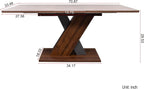 70.87'' Extendable Wood Dining Table, Modern Multifunctional Rectanglar Kitchen Dinner Table for Living Room Home Office, X-Shaped Base, Easy Assembly, Walnut