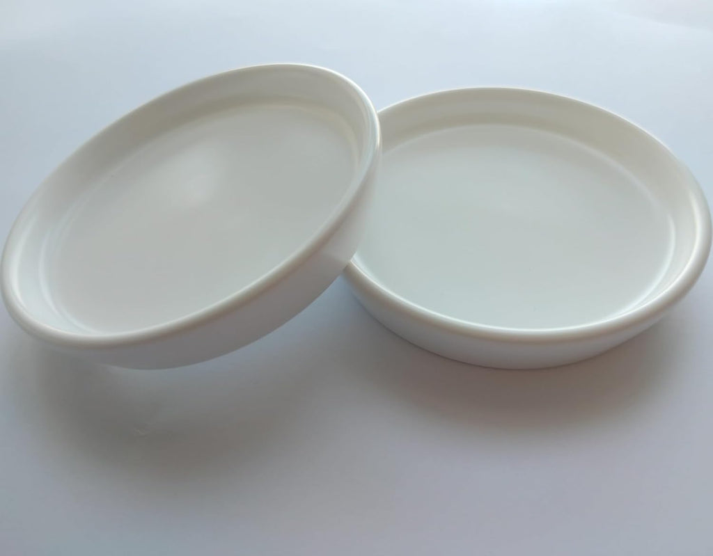 2 Pack Ceramic Plant Saucer 4 Inch, Heavy Duty Plant Pot Tray for Indoor & Outdoor, Glazed Ceramic Plant Drip Trays