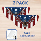FLAGWIX American Flag Patriotic Eagle American Non-Pleated Fan Flag TPT1636F, 3x6 ft, 2 Pack Suitable for Outdoor and Indoor