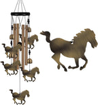 Horse Wind Chimes Outdoor Decor - with 4 Tubes 4 Bells 5 Horses Wind Chime, Mobile Romantic Horse Wind Catcher, Garden Horses Windchimes for Home, Mom Gifts, Balcony, Tree, Festival, Garden Decoration