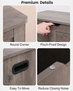 Timberer 39.4" Storage Chest, Storage Trunk with 2 Safety Hinges, Wooden Storage Bench, Shoe Bench, Entryway Bench for Living Room, Bedroom, Grey