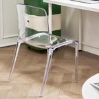 Etlegor Transparent Acrylic Dining Chair, Curved Backrest Kitchen Chairs Ladies Dressing Stool for Kitchen, Dining Room and Home Decor(Clear,2PCS)