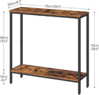 HOOBRO 29.5" L Narrow Console Table, 8.7" D Small Entryway Table | Sofa Table Behind Couch with 2-Tier Storage Display Shelves for Hallway, Foyer, Living Room, Bedroom