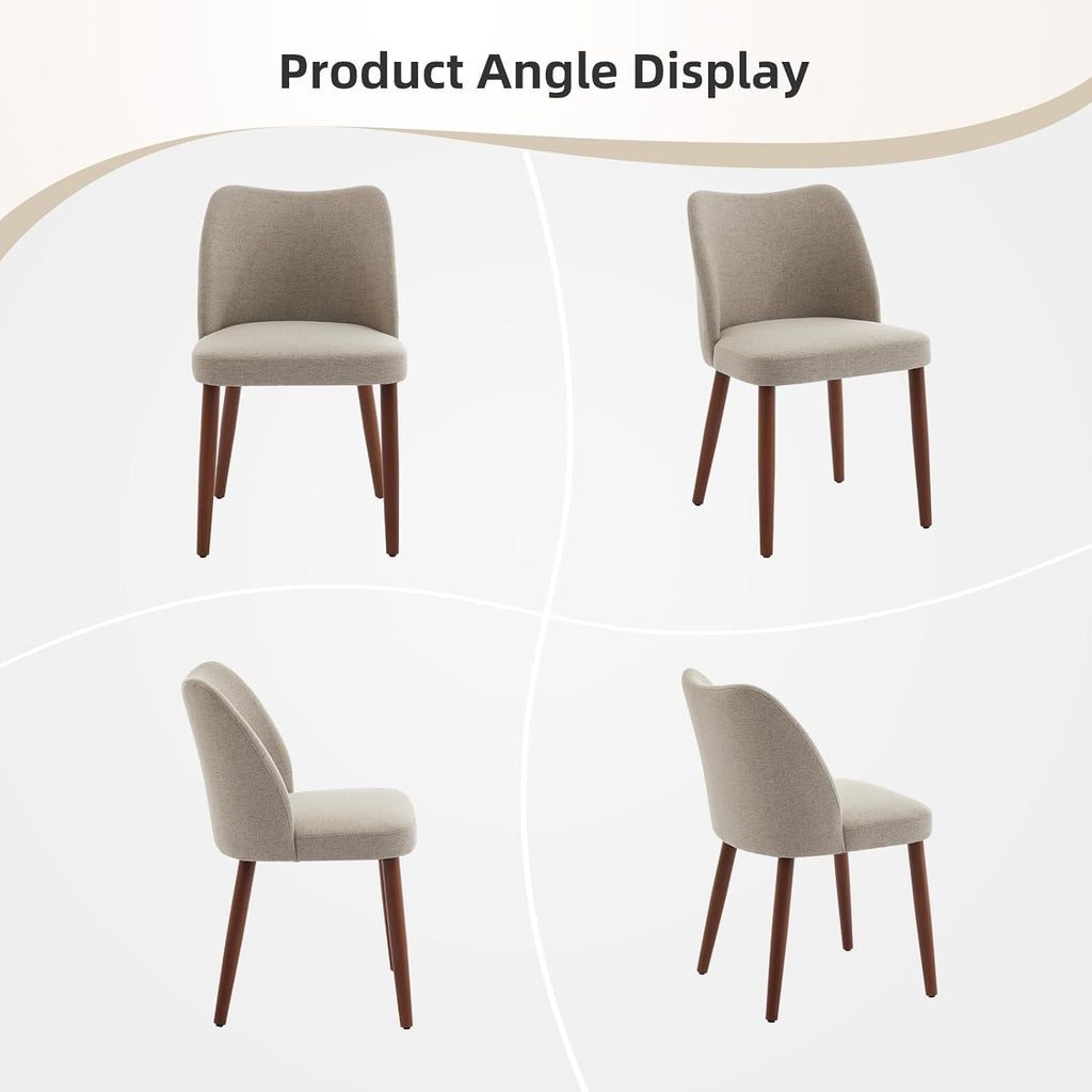 GarveeHome Dining Chairs Set of 4, Modern Hollow Back Dining Room Chair | Upholstered Kitchen Chairs with Adjustable Foot Pads, Wooden Dinner Chair for Kitchen Dining Room