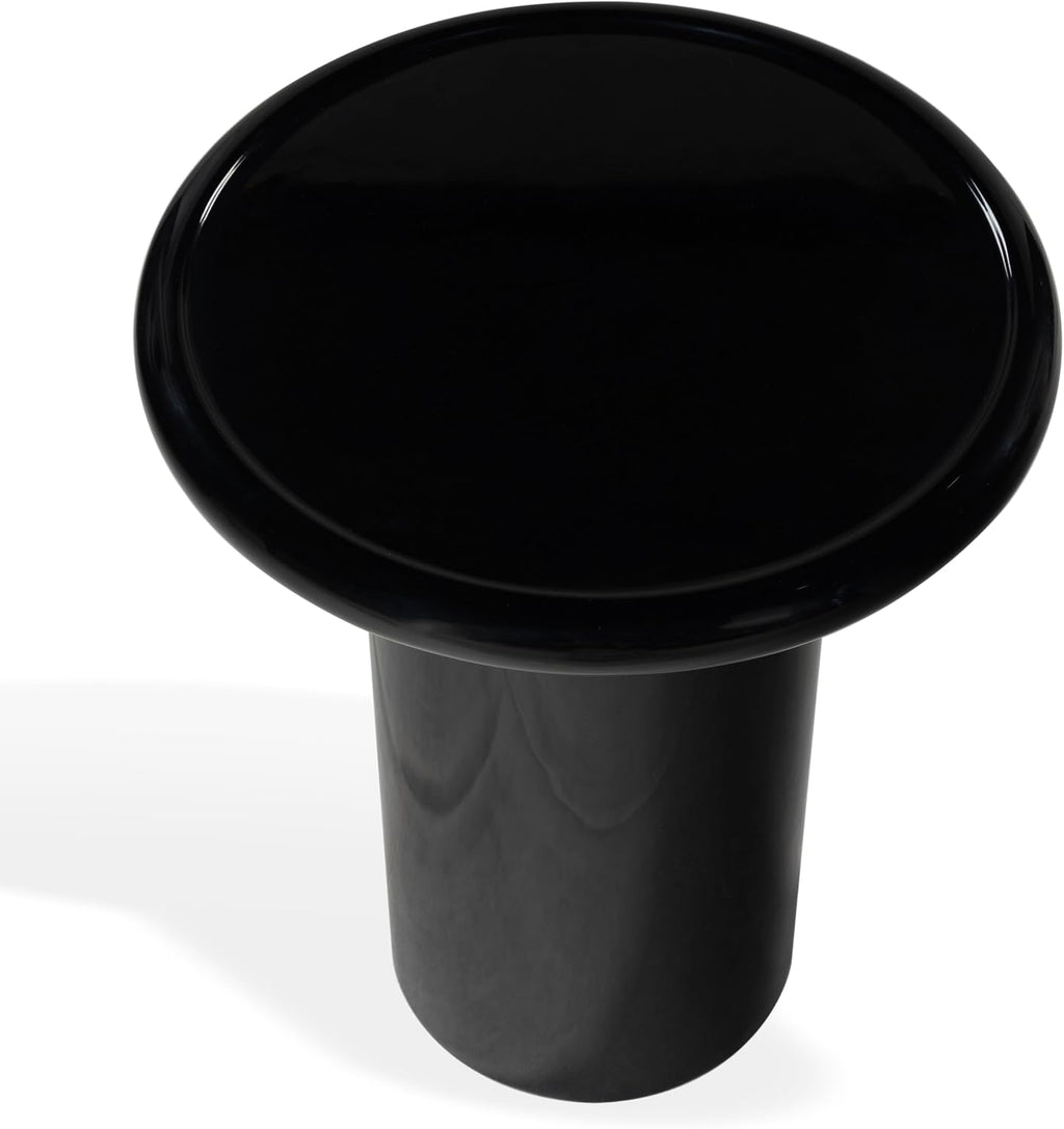 SAFAVIEH Couture Collection - Lolita Black Concrete Accent Table, Modern Round Top Side Table, High Gloss Finish, Fully Assembled (SFV2622A)