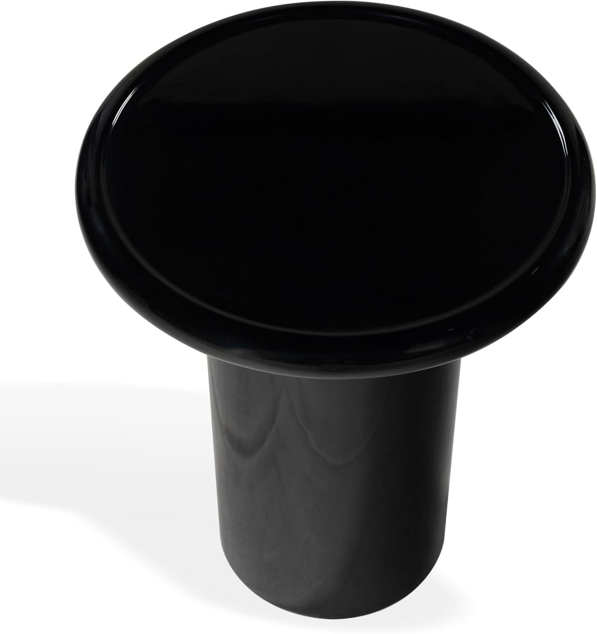 SAFAVIEH Couture Collection - Lolita Black Concrete Accent Table, Modern Round Top Side Table, High Gloss Finish, Fully Assembled (SFV2622A)
