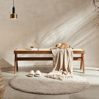 Entryway Stool Rattan Wooden Shoe Bench Bedroom Bedside Bench Wabi-sabi Style Retro Long Bench Shoe Changing Stool