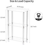 Clear Acrylic Narrow Side Table for Small Spaces, 15.75" L x 7.87" W x 26.7" H, 3 Tier Rectangle Slim End Table Nightstand, Small Mini Skinny Bedside Table for Bedroom, Bathroom, Living Room
