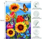 Fall sunflower garden flag 12x18 Double Sided Vertical, Small monarch Butterfly Floral Flower Welcome Garden Yard House Flags Outside Outdoor House sunflower Spring Summer Decor