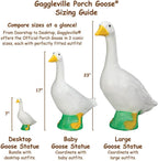Fox Valley Traders Gaggleville Goose Pumpkin Bundle, Includes One Large 23" White Goose, One Baby 17" White Goose and Two Outfits - One Baby & One Large Pumpkin Goose Outfit Included