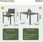 7-Piece Patio Table and Chairs Set for 6, All Weather Patio Dining Sets
