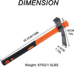 Dual Head Hammer Hoe with Heavy Duty Forged Adze and Ergonomic Non-Slip Handle for Gardening, Hunting, Landscaping Outdoor 39mm/15-Inch