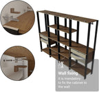 Madesa Kitchen Pantry Storage Rack with 4 Drawers, Open Shelves and Hanging Spaces 102" L Multiuse Modular Cabinet for Kitchen Organization - Black/Brown
