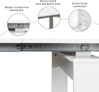 Transformer Table, Extendable Dining Table for 2-12 People, Marble White