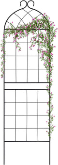 1 Pack Garden Trellis 71" H x 19.7" W for Climbing Plants Support Rustproof Metal Iron Rose Trellis for Vines Flower Cucumbers Plant Stand Black