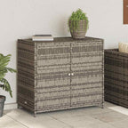 Grey Outdoor Storage Cabinet for Patio and Garden with 4 Shelves, Durable PE Rattan Construction, Weather Resistant Design, Ample Space for Cushions and Supplies