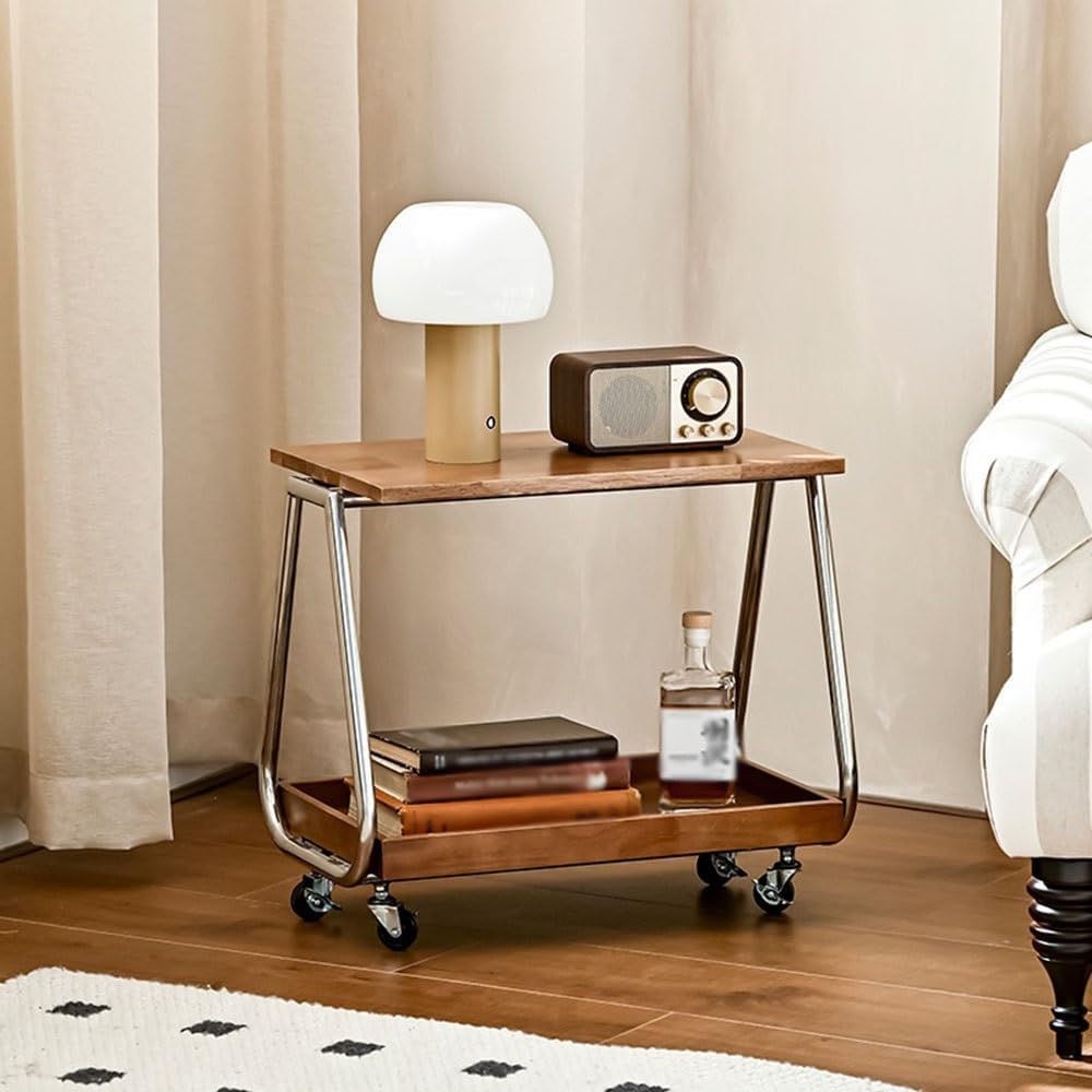 Mobile Side Table Mobile Sofa Side Table Modern Minimalist Trolley Wheeled Storage Rack Living Room Corner