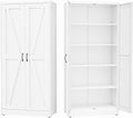 GAIOUS 71" Tall Kitchen Pantry Cabinet,White Cupboard,Metal Storage Cabinet | with 2 Doors and 4 Adjustable Shelves, Freestanding File Cabinet, 5 Tier Utility Cabinet for Dining Office Bathroom Bedroom