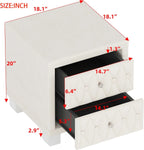 Elegant Velvet Nightstand with 2 Drawers and Crystal Handle, Storage Bedside Table with Button-Tufted,for Small Spaces