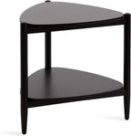 Kate and Laurel Knowlton Modern Tiered Triangle Side Table, 24 x 24 x 24, Black, Transitional Two-Tier Triangular Living Room End Table with Storage for Use as Indoor Plant Stand