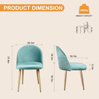 Lightdot Dining Chairs Set of 2, Velvet Upholstered Dining Chairs with Solid Wood Legs, Mid-Century Modern Accent Chair for Kitchen Living Room Bedroom, Assembly Guide Included, Light Green