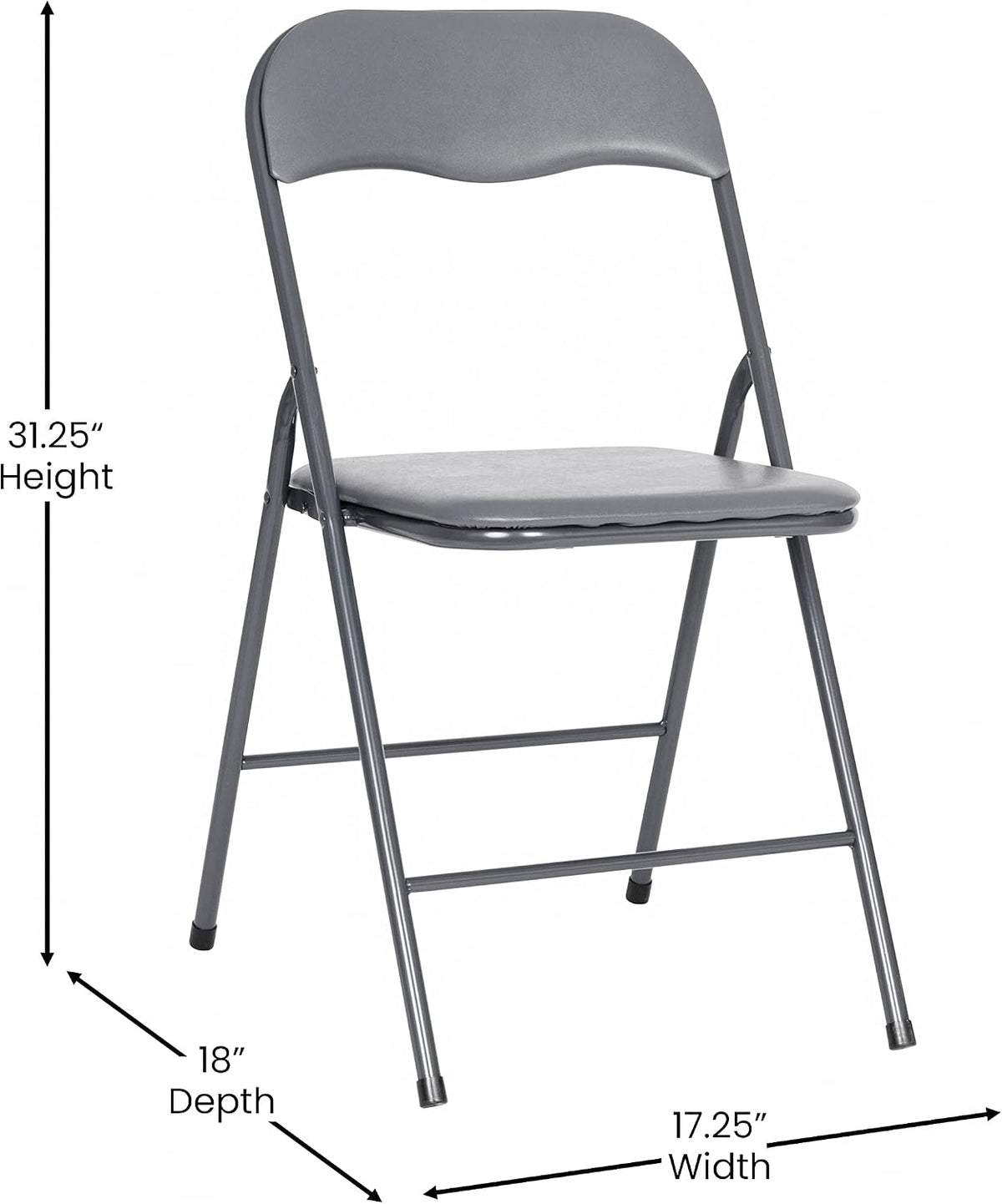 Flash Furniture Madison 5-Piece Folding Card Table and Chair Set, Gray | Portable, Indoor/Outdoor, Event Table and Chairs
