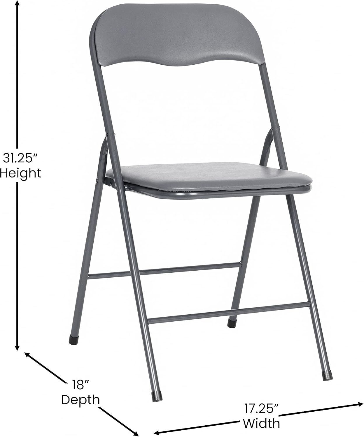 EMMA + OLIVER Gray Square Folding Card Table and Chairs Set for 4 Players | Lightweight, Easy Storage, Padded Top