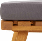 vidaXL Patio Footstool, Coffee Table Outdoor Footstool, Modular Seat with Tea Table, Outdoor Furniture Set for Garden, Rustic, Solid Acacia Wood