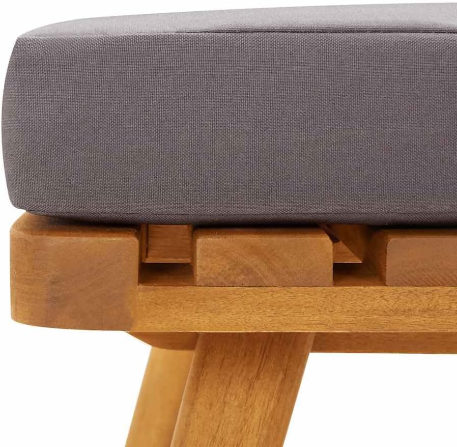 vidaXL Patio Footstool, Coffee Table Outdoor Footstool, Modular Seat with Tea Table, Outdoor Furniture Set for Garden, Rustic, Solid Acacia Wood