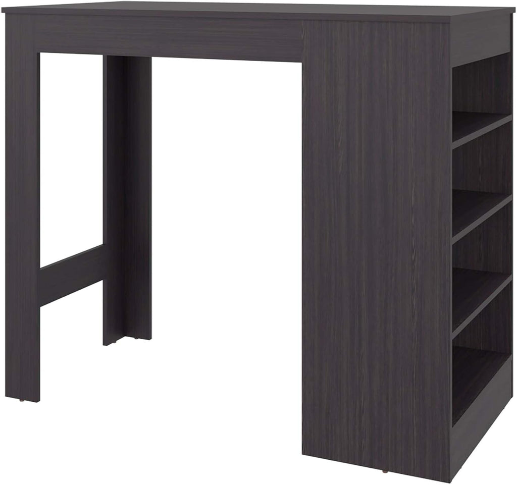 Wenge Kitchen Island with Open Storage - Wood Countertop | Four-shelf open storage design maximizes vertical space for organized storage