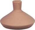 Young's Inc Terracotta Stoneware Wide Bottom Vase - Modern Rustic Decorative Orange Table Centerpiece,Sculptural Accent for Home Decor, 3.6 inch Tall