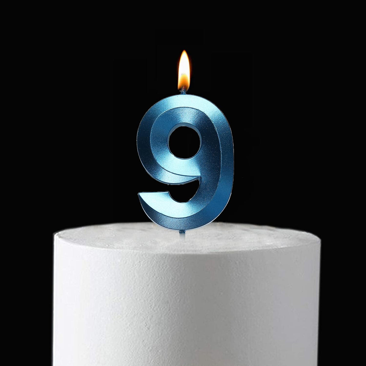 2.76 inch Blue 9 Birthday Candles,3D Number 9th Cake Topper for Birthday Decorations No 19 91 92 93 94 95 96 97 98 99