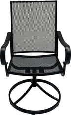 Outdoor Swivel Rocker Dining Chair Set of 6, All Weather Patio Dining Chair with Textilene High Back and Metal Frame, Backyard, Lawn Garden and Deck Porch Patio Furniture Set