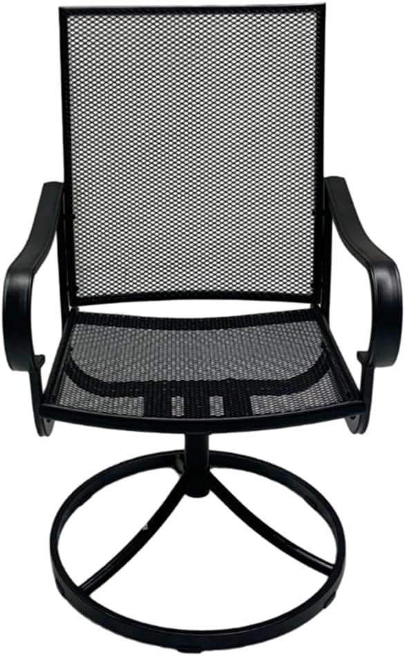 Outdoor Swivel Rocker Dining Chair Set of 6, All Weather Patio Dining Chair with Textilene High Back and Metal Frame, Backyard, Lawn Garden and Deck Porch Patio Furniture Set