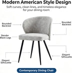 Dining Chairs Set of 4, Mid-Century Style, Sturdy Metal Legs, High-Resilience Sponge Cushioning, Non-Scratch Pads, for Kitchen, Dining Room, Living Room