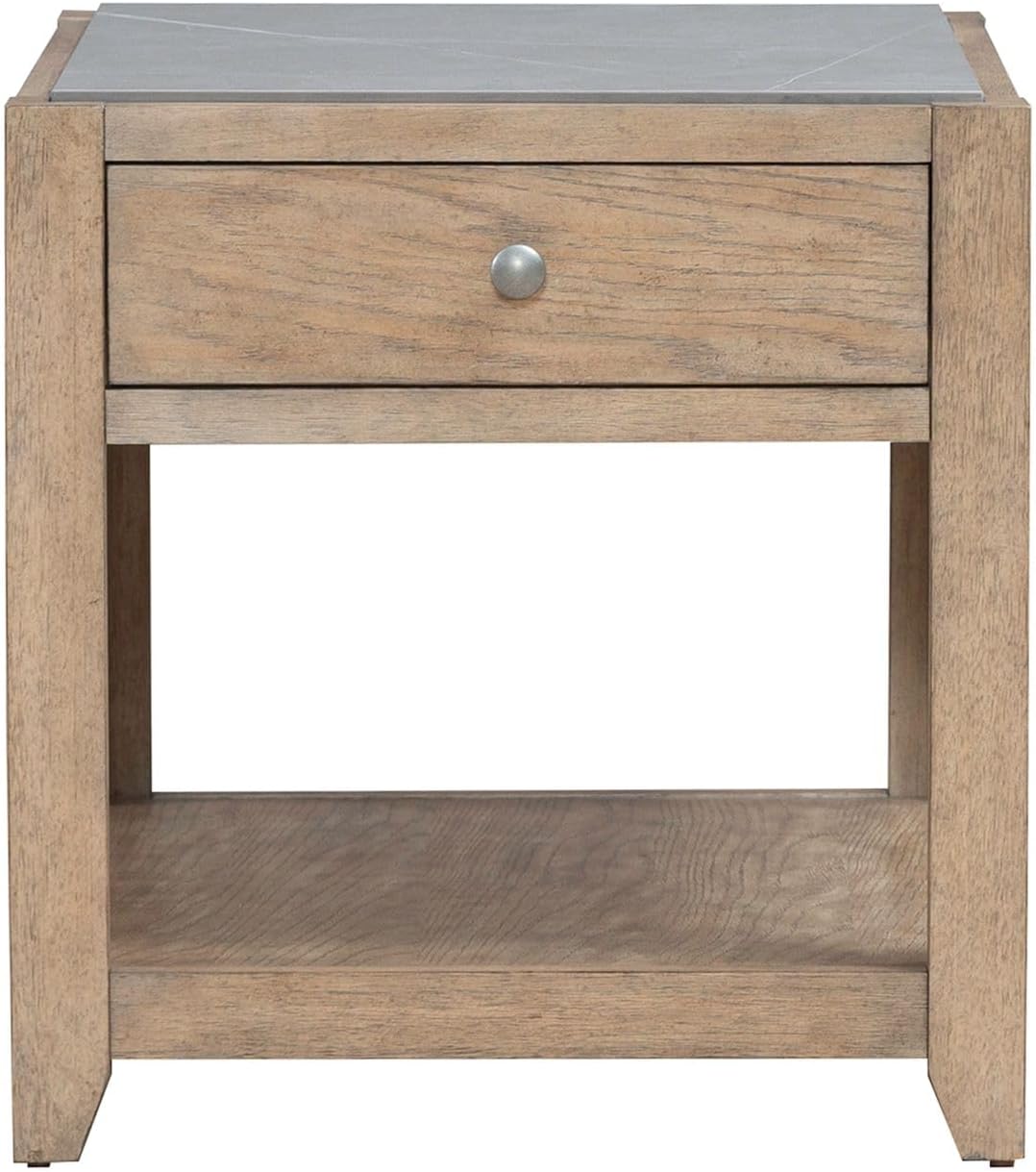 Liberty Furniture Millstone End Table with Unique Tile Top for Living Room - Nutmeg Oak Wood