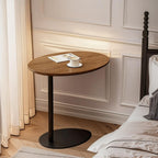 C Shaped End Table, Sofa Side Table with Metal Base, Solid Wood Side Table Suitable for Living Room, Bedroom, Small Space(50 * 33 * 65cm)
