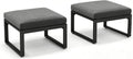 Tangkula Patio Ottoman Footrest, 220 LBS Capacity Outdoor Foot Stool with Cushion, All-Weather Aluminum Frame Footrest for Patio Furniture, Grey