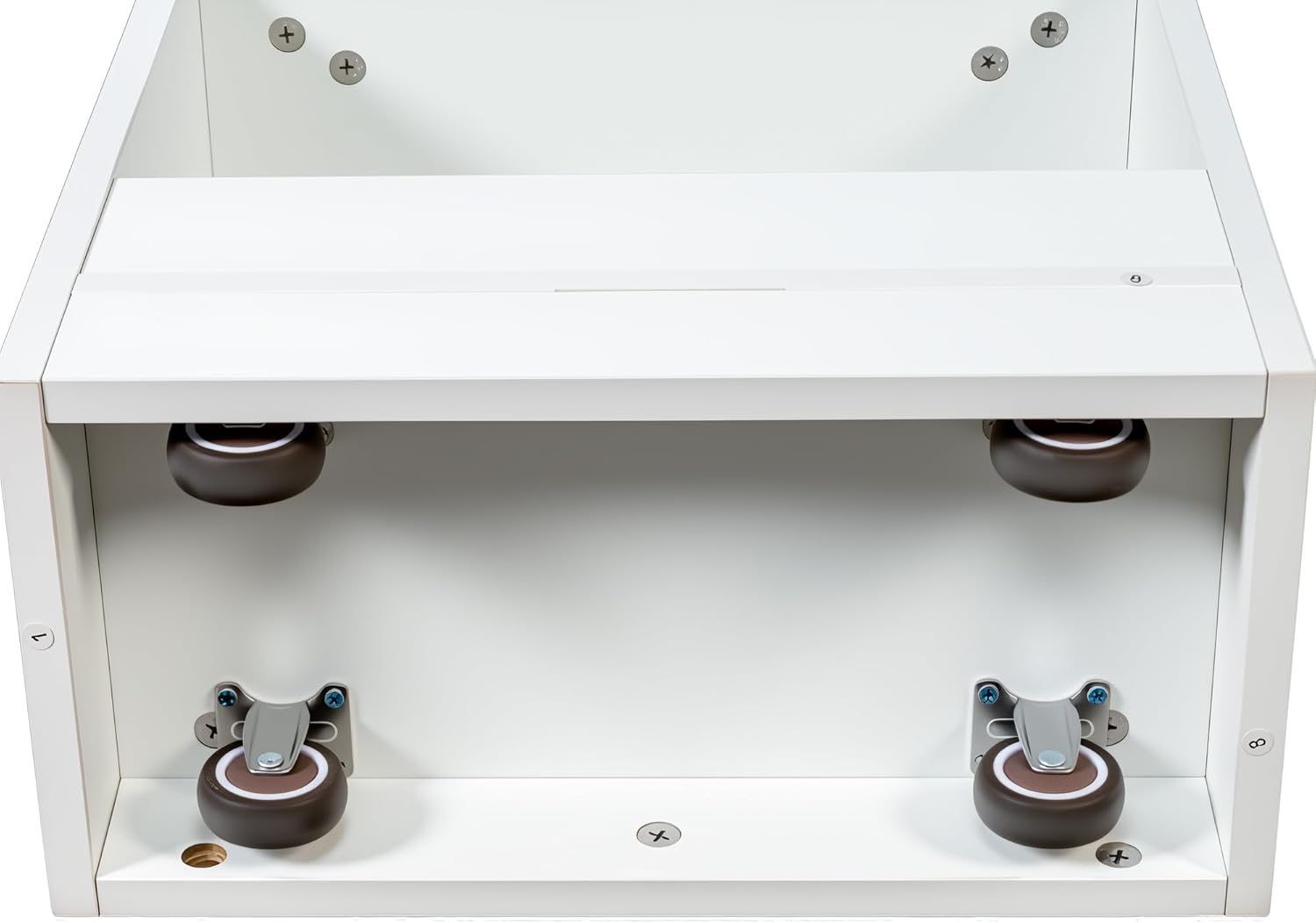 7 Tier Pull-Out Storage Cabinet with Handle & Wheels, Tall Narrow Spice Rack Next to Fridge, Wood Food Pantry for Kitchen, Dining Room, White