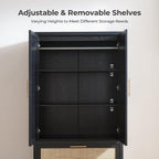 SICOTAS Rattan Armoire Wardrobe Closet, 71 inch Boho Wardrobe with Drawers | Farmhouse Storage Cabinet Armoire with Hanging Rod, Large-Capacity Deep Armoire Clothes Organizer for Bedroom, Cloak Room