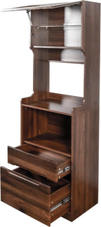 Kitchen Pantry Hutch Cabinet, Farmhouse Kitchen Hutch Buffet Cabinet with 2 Drawers and Shelves, Sideboard Buffet Cabinet with Microwave Stand for Dining Room, Kitchen