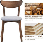 COSTWAY Dining Chairs Set of 6, Mid-Century Modern Kitchen & Dining Chairs with Curved Back and Cushioned Seat, Walnut Finished Wood Living Room Side Chairs for Kitchen, Dining Room, Bistro